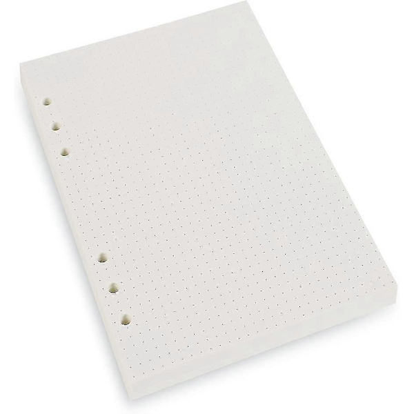 A5 6-ring Pärm/planer Påfyllningspapper för Filofax, 6 hål, 45 ark/90 sidor, prickigt
