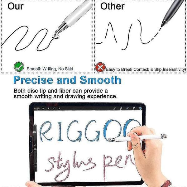 Stylus Pen til iPad Touchscreen, Universal Stylus Pen Kompatibel med Alle Android Smartphone Tablets iPhone iPad Samsung Surface White