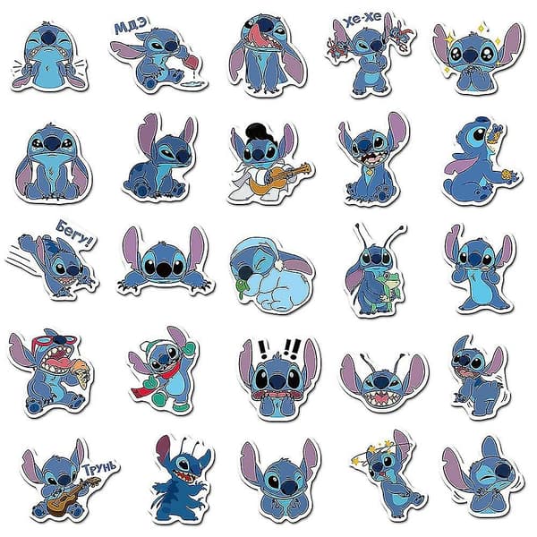50 kpl/setti Lilo & Stitch -tarrat Vedenpitävät pullotietokonetarrat