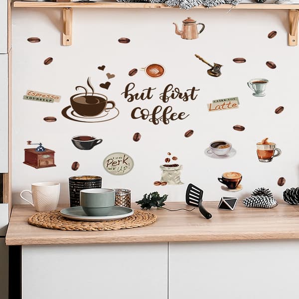 Kaffeväggdekaler Kök Väggdekal Citat Och Bokstäver Kaffe