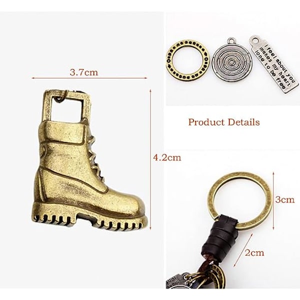 Creative Boots Avaimenperä Miesten Nahkainen Avaimenperä Auton Avaimenperä Tarvikkeet Laukku Riipus Charm Lahja
