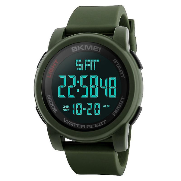 Skmei 1257 50m vandtæt digitalur sportsarmbåndsur Army Green