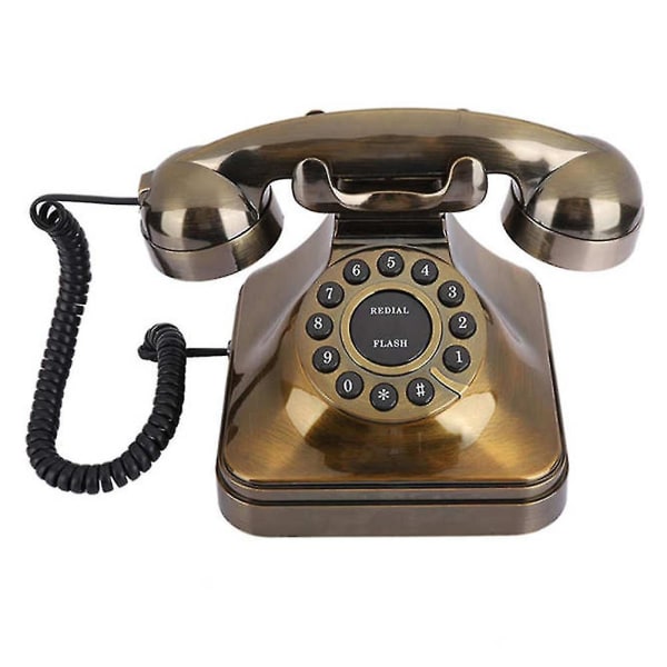 Retro Bronze Dial Vintage Lankapuhelin Pöytäpuhelin Soittaja Vintage Retro Puhelin Toimisto
