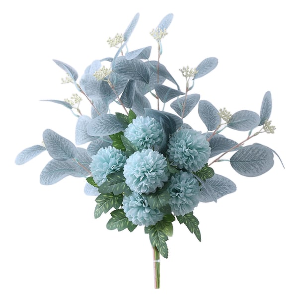 Konstgjord hortensia blommor Sidenbukett Party Bröllopshem Xmas Dekor Light Blue