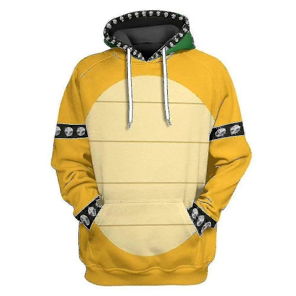 2023 Mario 3D Hoodie Unisex Dam Herr Huvtröja Tröja Pullover Jumper Toppar Cosplay Kostym Gåvor Bowser 2XL