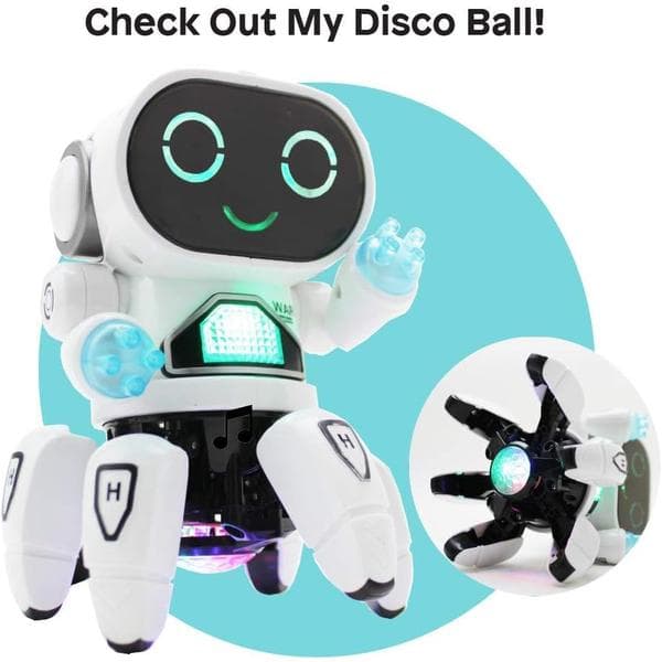 Dansende robot i hvitt og blått - Batteridrevet