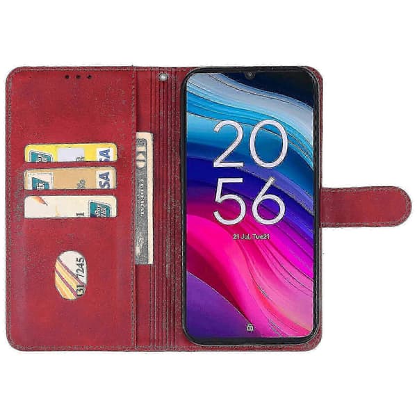 Læder telefoncover til TCL 505 - JA Red