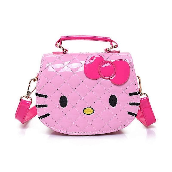 Ny Børne Sjov Hellokitty Mini Skuldertaske Kawai Mode Vandafvisende Lys Ansigt Børns Crossbody Taske Anime Håndtaske Gave Pink  KT