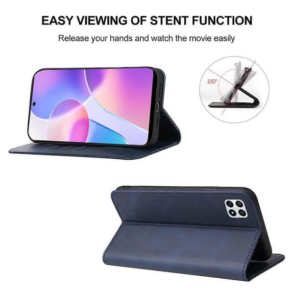 För Honor 30i Magnetisk Stängning Läder Telefonfodral Blue