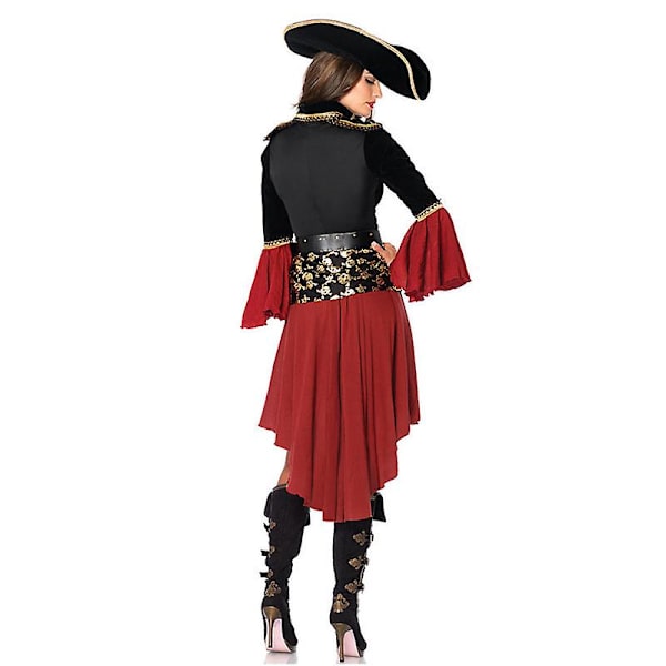Kvinde Caribiske Pirater Kaptajn Kostume Halloween Rollespil Cosplay Dragt Gotisk Fancy Dress XXL