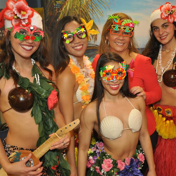 Luau Hawaiian Party Solglasögon Roliga Hawaiian Glasögon Tropical Fancy Dress Rekvisita Kul Sommar Barn Party Favors Beach Party Favors 16PCS