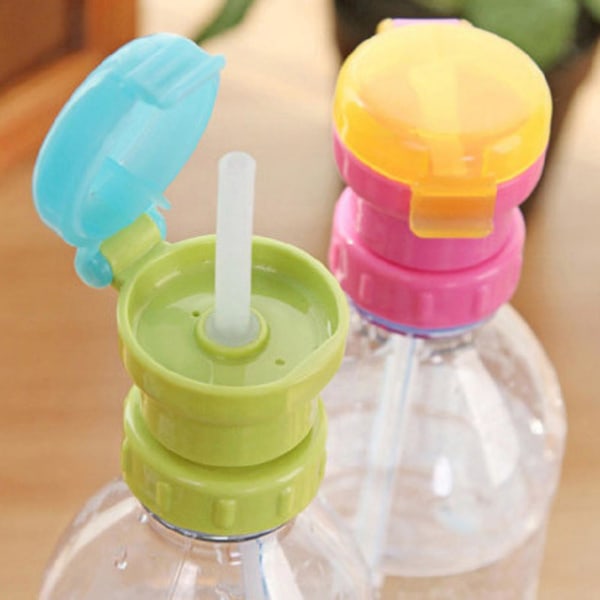 Spildsikkert børne-vandflaskedæksel med sikkert strålåg aftageligt design, drikkevand til børn Green