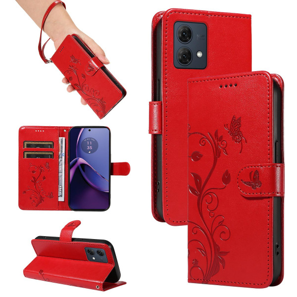 För Motorola Moto G84 5G phone case med aprikosblommönster Red
