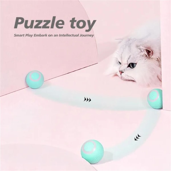 Power Ball 2.0 Cat Toy Automatisk Rollender Katzenballintelligentes Spielzeug Blue