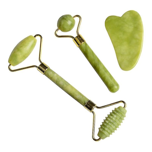 Natural Jade Roller Hierontalaite kasvojen rullalle Gua Sha Jade Stone Face Hierontalaite Ryppyjä ehkäisevä kasvojen kauneus ihonhoitotyökalut