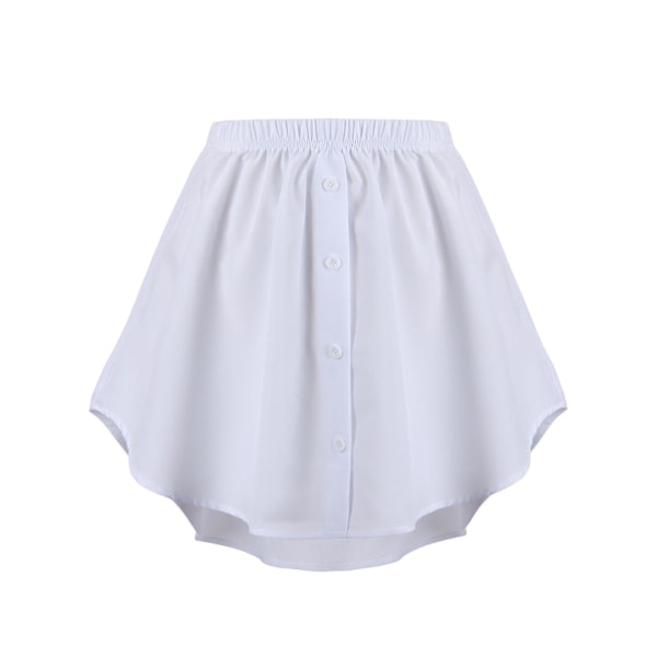4 st Skjortförlängare för Kvinnor Justerbar Lagerfalsk Topp Lägre Svep Skjorta Halv Längd Minikjol (flerfärgad, XL) White 2XL