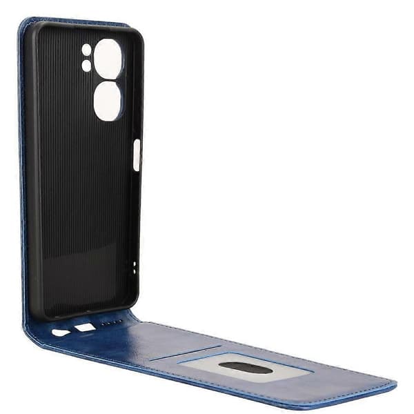 Vertikalt Flip Lærveske For Oukitel C58 / C58 Pro Blue