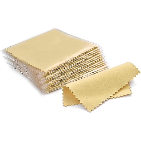50 st Små Dukar för Rengöring av Smycken Rosa Polerduk för Sterling Silver Guld 14x14cm