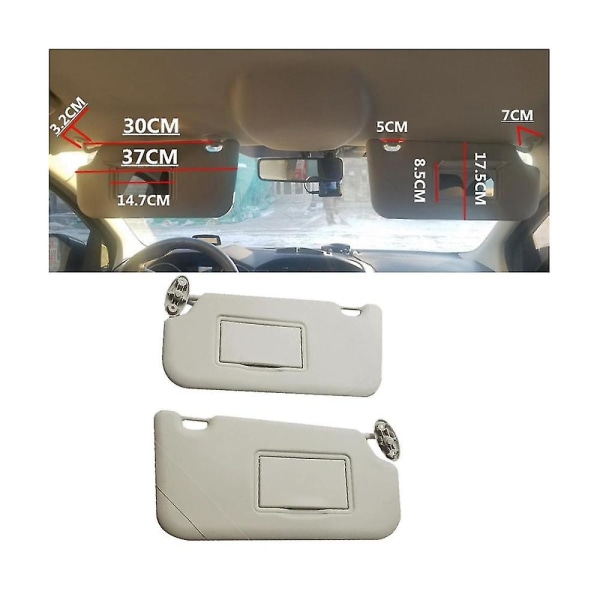 Förare höger sida cover med sminkspegel för fokus 2012-2018 bilsolskydd