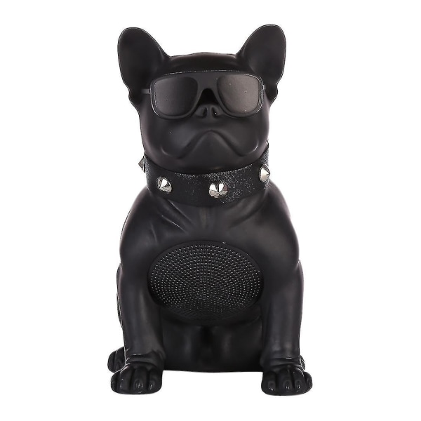 Ch-m10 Creative Bulldog Shape Stereo trådløs Bluetooth-musikhøjttalerstøtte Tf/u-disk/fm - Sort