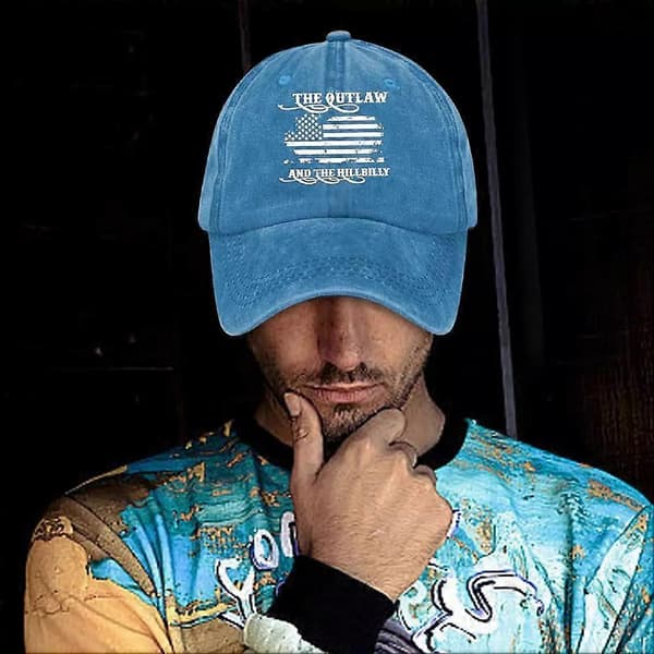 Outlaw Hillbilly 2024 US valghat (Broderet Dad hat) Baseball Cap 2024 Medium Blue