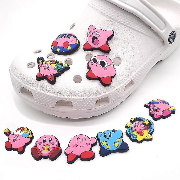 10 stk Cartoon Kirby Shoe Charms Dekorasjon For Diy Croc Clog Sandaler Tilbehør