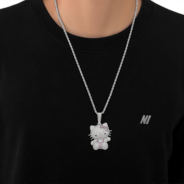 Hello Kitty -timanttikaulan riipus korkealaatuisella timantti-inlay-tekniikalla