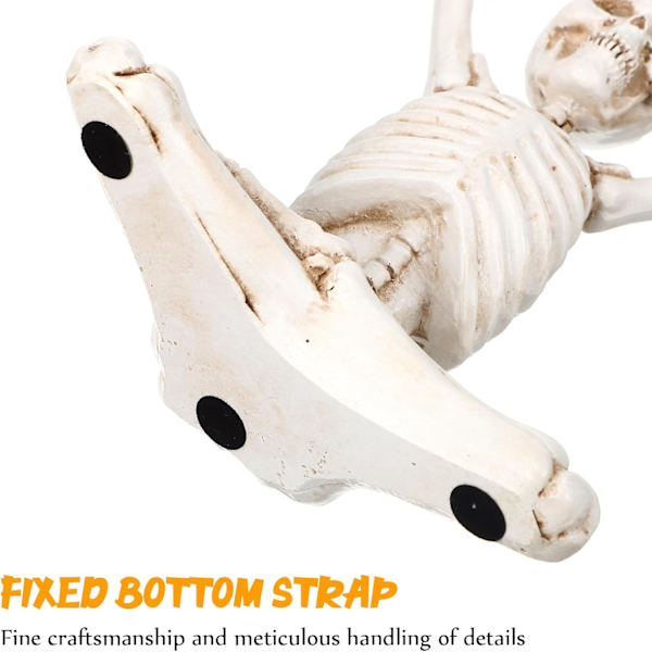 3 stk. Figurer Resin Mini Skelet Dekoration Kranie Statue Nyhed Yoga Staute Figurer Sjov Skelet Statue Halloween Statue til Halloween Dekorationer White