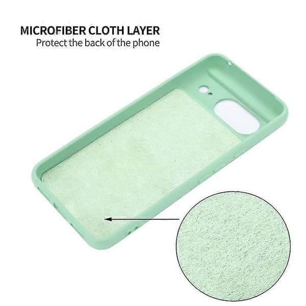 Kompatibel med Google Pixel 8 Anti-Fingeravtryck Mobilskal Flytande Silikon+Mjukt Foder Telefonfodral Baksida Green