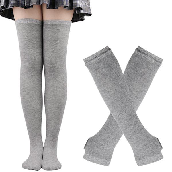 1/2/3/5 Knæstrømper til tykke lår - Nemme at have på og i lys grå light gray 5Set