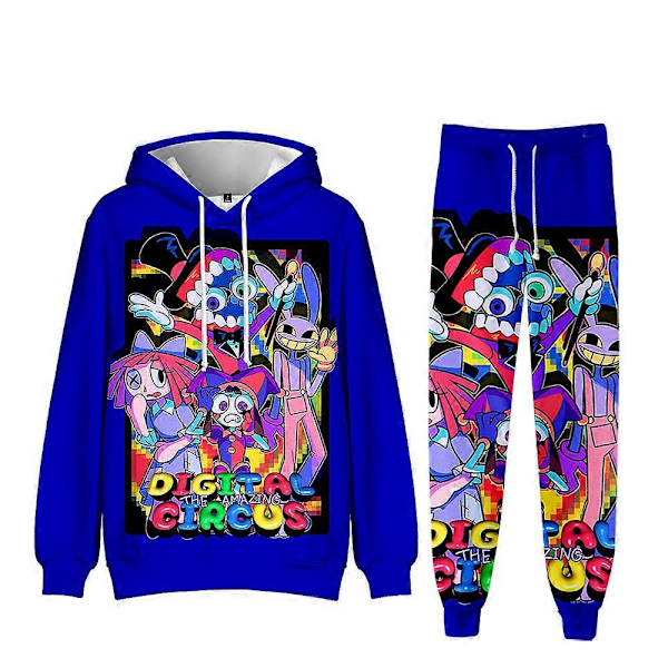 Uskomaton Digital Circus Huppari 3D-Painatuksella, Housut Adult XL