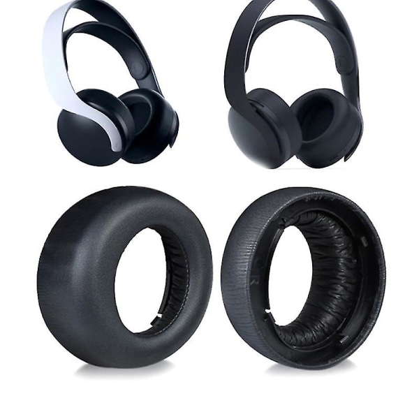 Ps5 Pulse 3d-hodesett erstatning øreputer - øreputer for øreputer øredeksel Black 2pcs