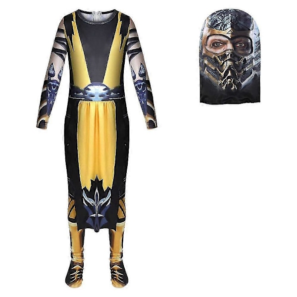 Mortal Kombat Legends: Scorpions Revenge -poikien cosplay-asu, Mortal Kombat Scorpion -lastenpuku, haalari ja huppu
