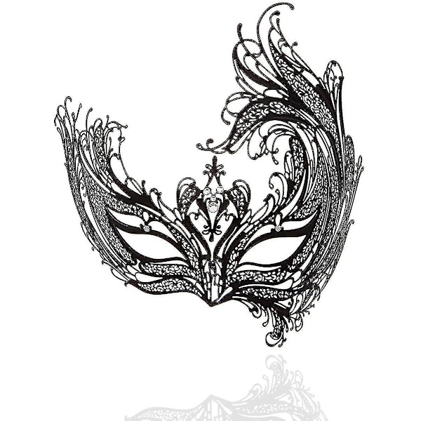 Maskerad mask för kvinnor metall mask glänsande strass venetiansk fest kväll bal bal mask bar kostymer tillbehör Swan