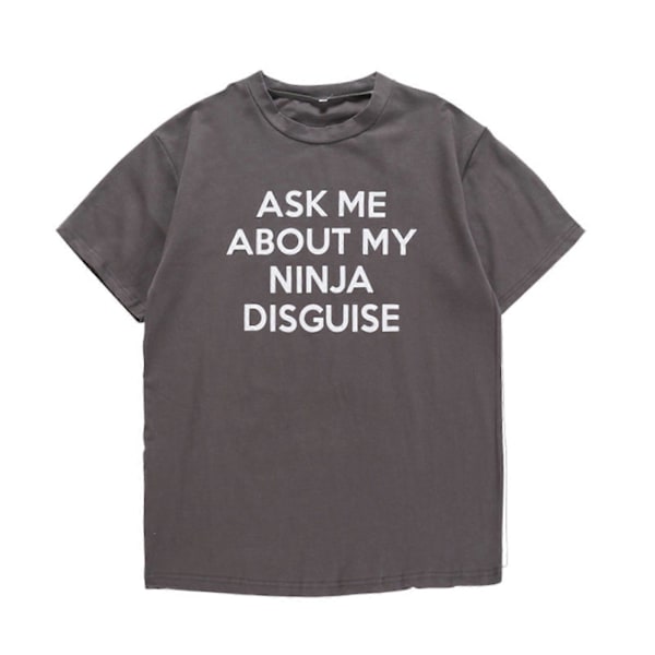 2024 Nytt Herre Ask Me About My Ninja Disguise Flip T-skjorte Morsom Kostyme Grafisk Humor A+ Black 4XL