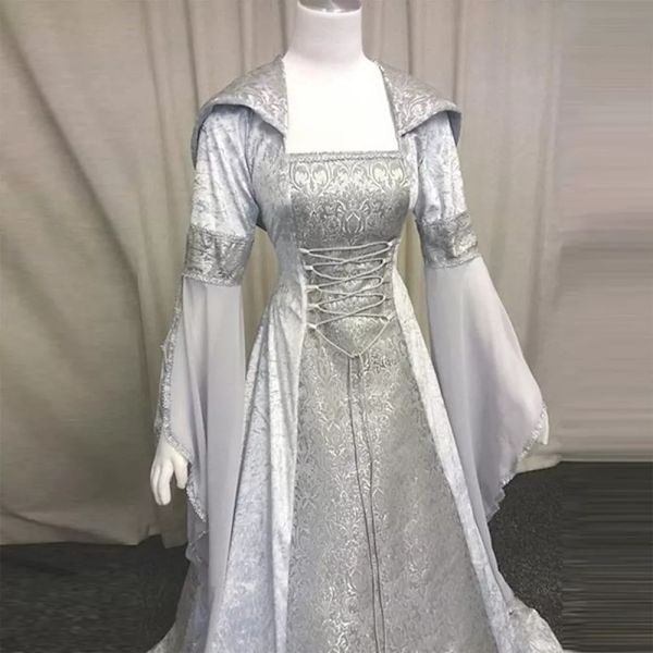 Goottilainen Huppupuku Morsiuspuku Cosplay Halloween Gris 4XG