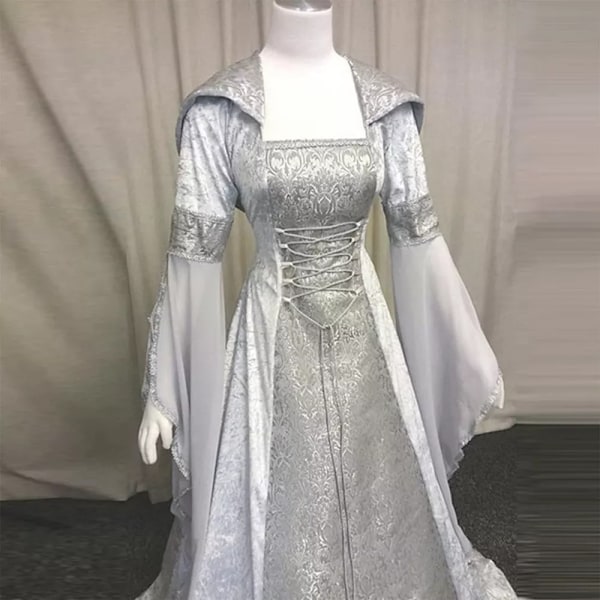 Goottilainen Huppupuku Morsiuspuku Cosplay Halloween Gris M