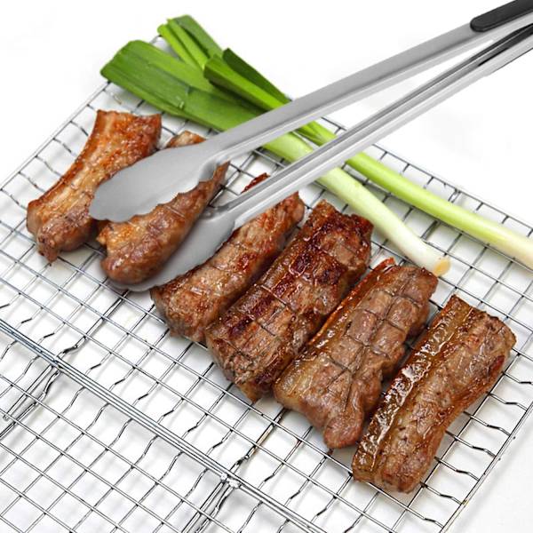 2 stk grilltang, grillkulltang, lang grilltang, 14 tommer låsende 18/8 premium rustfritt stål låsende