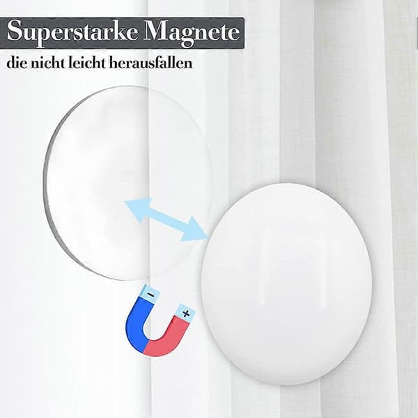 20 stk. magnetiske gardinvægte, draperivægte, magnetiske badeforhængsvægte til dug Vit