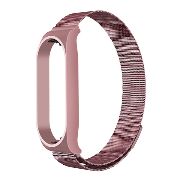 Milanese loop-reim for Xiaomi Mi Band 7 6 5 4 3 Rustfritt stål magnetisk armbånd Metall armbånd for Xiaomi mi band 4 3 Remmer 3 rosepulver 3 rose powder Mi band 4 3