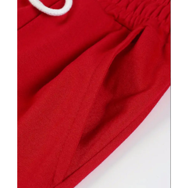 Herre sport fritid fire sesonger lange slengbukser slim fit snøring elastisk midje ensfargede bukser Red XL