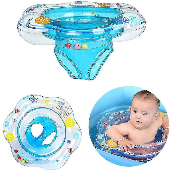 Baby simring, uppblåsbar baby simring med säte för spädbarn/barn 6-36 månader, 52 cm