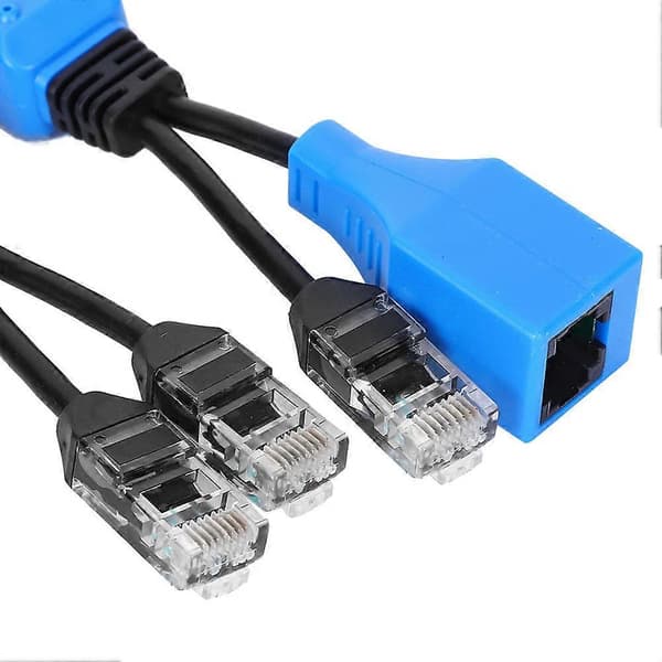 2st Splitter RJ45 Combiner POE-adapteranslutningar Strömkabelsats