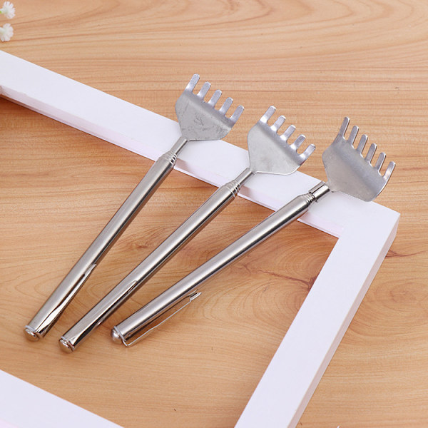 Utdragbar ryggkliar för män 3-pack bärbara teleskopiska metallryggkliare/handmassageapparater med fickklämma
