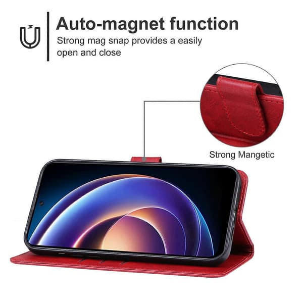 Läderfodral för Xiaomi Redmi 12 5G Red