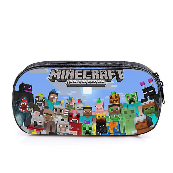 Minecraft-tema Pennfodral för Barn Pojkar Flickor Pennväska Student Skolmaterial Förvaring Organizer Väska Presenter F