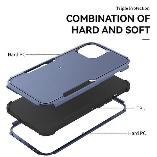 Commuter TPU + PC Telefondeksel For iPhone 15 Royal Blue Black