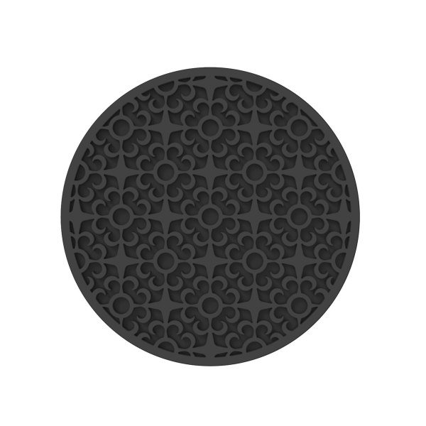 Retrokuvioinen silikonialustan lämpöeristys Helppo puhdistaa Uudelleenkäytettävä Vintage Pyöreä Pehmeä Lasina Black