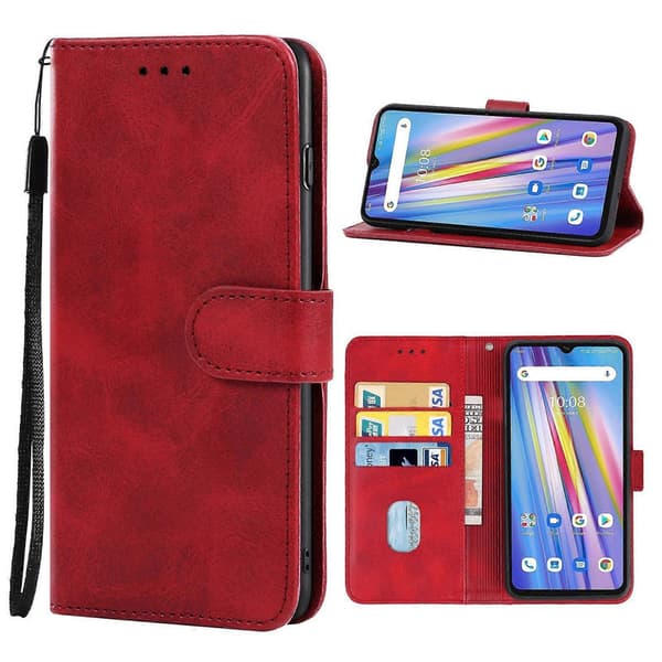 För UMIDIGI A11 Läder Telefonfodral Red