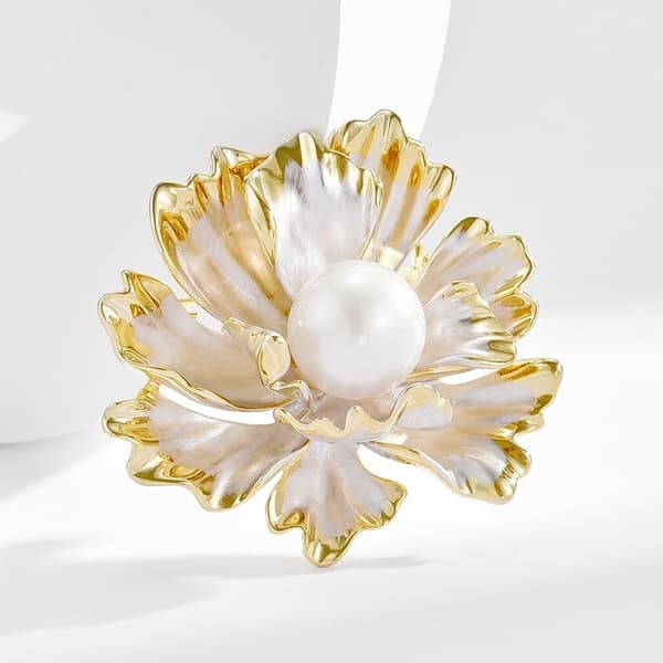 Blomsterbrosje Nål Strass Perle Blomsterbrosjer Blomsternål Smykker for Kvinner Jenter